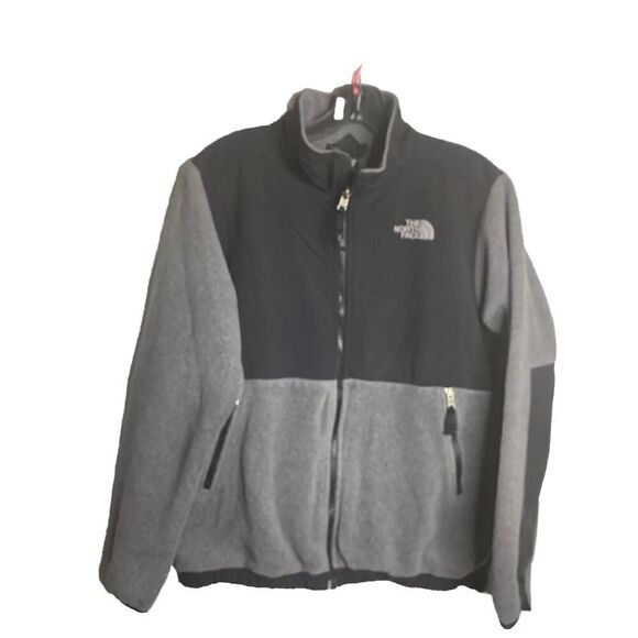 The North Face Denali Polartec Fleece Winter Jacket Large Black Gray Colorblock - Picture 1 of 9